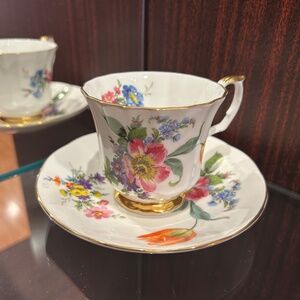 Queen's Haworth Churchill Brand Bone China Cup and Saucer Made in England